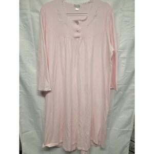 Vintage Kay Anna Women's 100% Cotton Granny Cottagecore Midi Nightgown Pink  XL